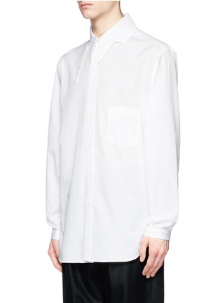 Front View - Click To Enlarge - YOHJI YAMAMOTO - Fork collar poplin shirt
