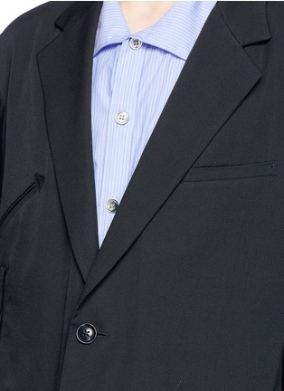 Detail View - Click To Enlarge - YOHJI YAMAMOTO - Zip pocket wool twill soft blazer