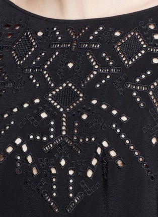 Detail View - Click To Enlarge - THEORY - 'Alija' cutwork embroidery crepe kaftan top