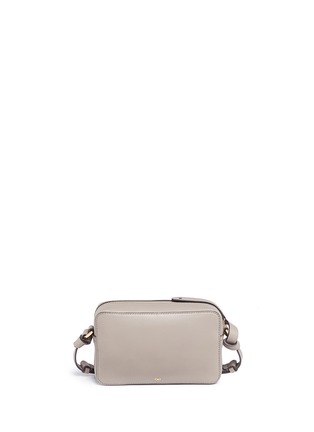Detail View - Click To Enlarge - ANYA HINDMARCH - 'Egg' sheepskin shearling patch leather mini crossbody bag