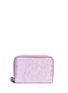 Main View - Click To Enlarge - ANYA HINDMARCH - 'Smiley' crinkled metallic leather compact zip wallet