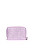 Figure View - Click To Enlarge - ANYA HINDMARCH - 'Smiley' crinkled metallic leather compact zip wallet