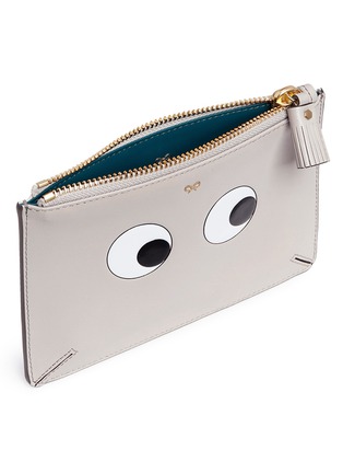 Detail View - Click To Enlarge - ANYA HINDMARCH - 'Eyes' embossed small leather loose pocket