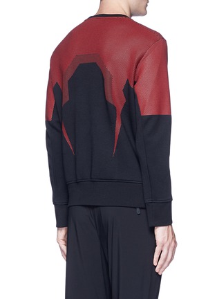 Back View - Click To Enlarge - BLACKBARRETT - Honeycomb pattern thunderbolt print sweatshirt