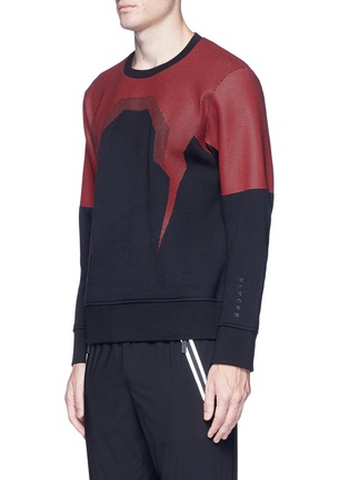 Front View - Click To Enlarge - BLACKBARRETT - Honeycomb pattern thunderbolt print sweatshirt