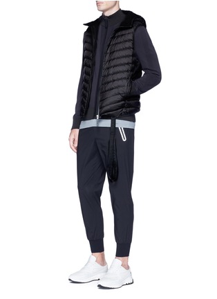 Figure View - Click To Enlarge - BLACKBARRETT - Mesh stripe nylon jersey track jacket