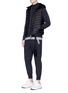 Figure View - Click To Enlarge - BLACKBARRETT - Mesh stripe nylon jersey track jacket