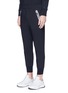 Front View - Click To Enlarge - BLACKBARRETT - Reflective trim cropped track pants