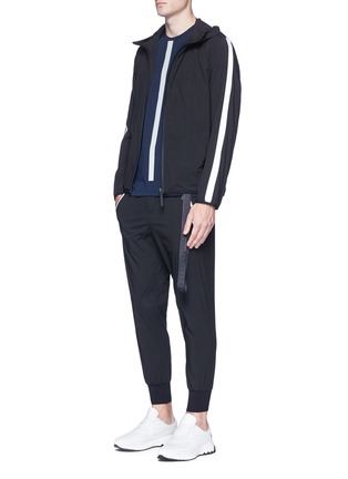 Figure View - Click To Enlarge - BLACKBARRETT - Reflective trim windbreaker zip hoodie