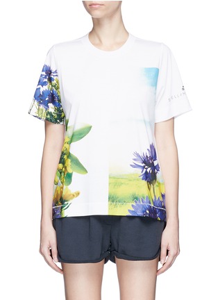 Main View - Click To Enlarge - ADIDAS BY STELLA MCCARTNEY - 'Essentials Nature' floral print climalite® performance T-shirt