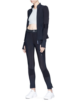 Figure View - Click To Enlarge - ADIDAS BY STELLA MCCARTNEY - 'Run' rib knit panel climaheat® performance tights