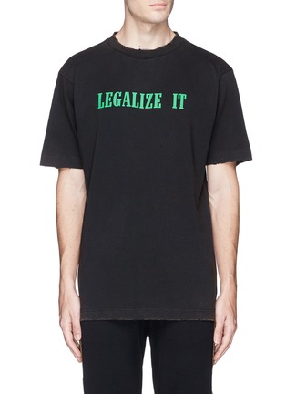 Main View - Click To Enlarge - PALM ANGELS - 'Legalize It' print T-shirt