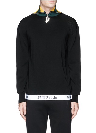 Main View - Click To Enlarge - PALM ANGELS - Zip turtleneck sweater