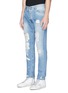 Front View - Click To Enlarge - PALM ANGELS - Ripped heavy wash jeans