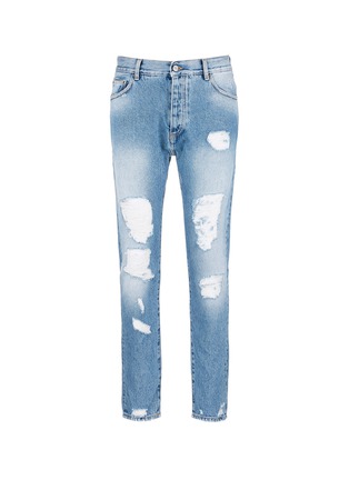 Main View - Click To Enlarge - PALM ANGELS - Ripped heavy wash jeans