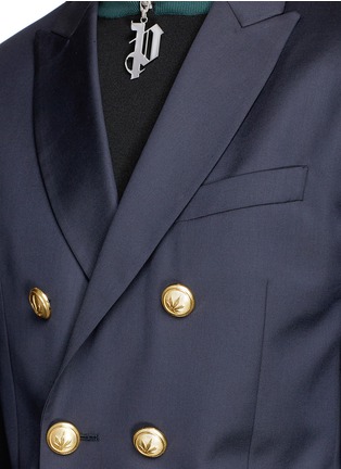 Detail View - Click To Enlarge - PALM ANGELS - Virgin wool twill double breasted soft blazer