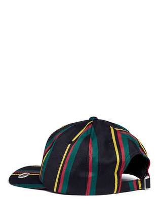 Figure View - Click To Enlarge - PALM ANGELS - 'Rastafari' regimental stripe baseball cap