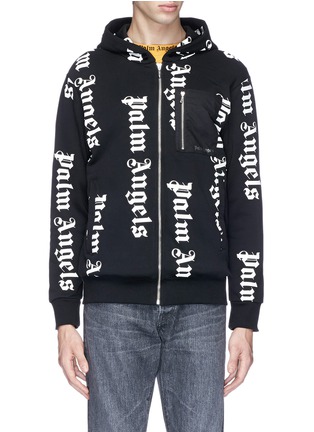 Main View - Click To Enlarge - PALM ANGELS - Logo print hoodie