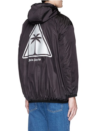 Back View - Click To Enlarge - PALM ANGELS - Reflective palm tree print windbreaker jacket