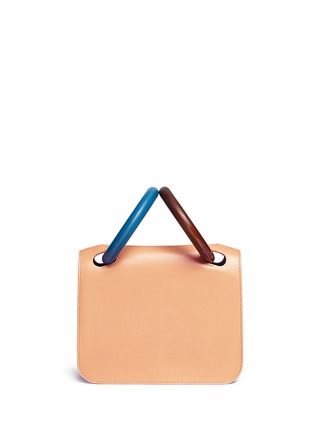 Main View - Click To Enlarge - ROKSANDA - 'Neneh' wooden ring handle calfskin leather bag