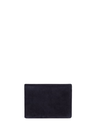 Detail View - Click To Enlarge - RODO - Metal plate suede flap velvet clutch