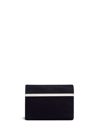 Main View - Click To Enlarge - RODO - Metal plate suede flap velvet clutch