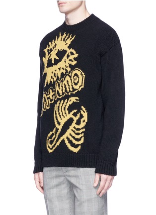 Front View - Click To Enlarge - STELLA MCCARTNEY - 'M+NMO' jacquard chunky wool sweater