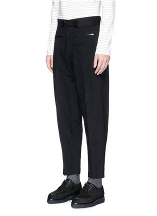 Front View - Click To Enlarge - STELLA MCCARTNEY - Buckle belt cropped twill pants