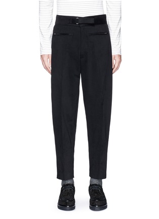 Main View - Click To Enlarge - STELLA MCCARTNEY - Buckle belt cropped twill pants