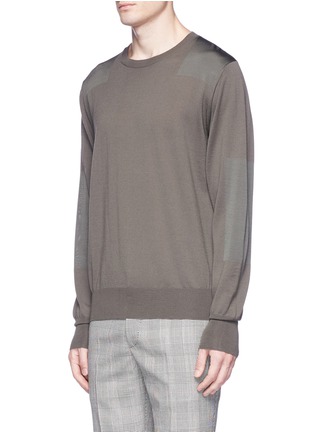 Front View - Click To Enlarge - STELLA MCCARTNEY - Textured panel virgin wool sweater