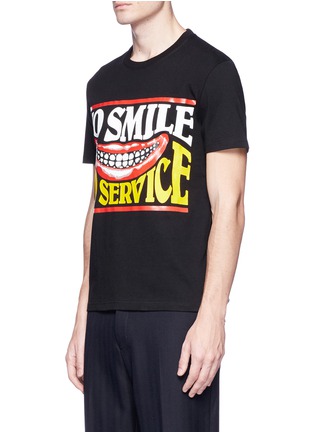 Front View - Click To Enlarge - STELLA MCCARTNEY - 'No Smile, No Service' print organic cotton T-shirt