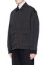 Front View - Click To Enlarge - STELLA MCCARTNEY - Winged lion patch canvas coach jacket