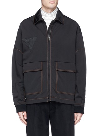 Main View - Click To Enlarge - STELLA MCCARTNEY - Winged lion patch canvas coach jacket
