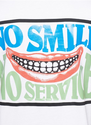 Detail View - Click To Enlarge - STELLA MCCARTNEY - 'No Smile, No Service' print organic cotton T-shirt