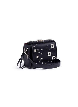 Figure View - Click To Enlarge - ALEXANDER MCQUEEN - 'Box Bag 19' in eyelet studded calfskin leather