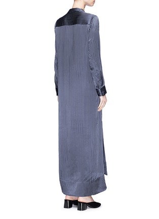 Back View - Click To Enlarge - EQUIPMENT - 'Johanna Maxi' stripe silk satin shirt dress