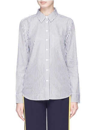 Main View - Click To Enlarge - EQUIPMENT - 'Brett' floral embroidered stripe shirt
