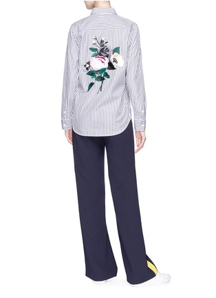 Figure View - Click To Enlarge - EQUIPMENT - 'Brett' floral embroidered stripe shirt