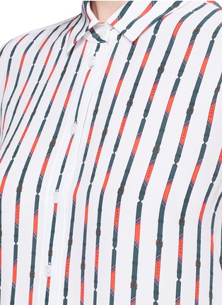 Detail View - Click To Enlarge - EQUIPMENT - 'Leema' belt stripe print silk crepe shirt