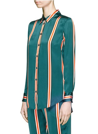 Front View - Click To Enlarge - EQUIPMENT - 'Essential' stripe silk satin pyjama shirt