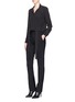 Figure View - Click To Enlarge - EQUIPMENT - 'Essential' fringe scarf silk crepe shirt