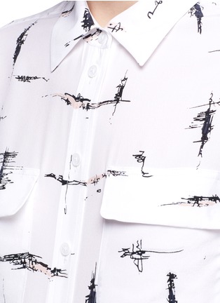 Detail View - Click To Enlarge - EQUIPMENT - 'Slim Signature' scribble print silk crepe shirt