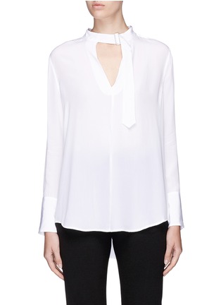 Main View - Click To Enlarge - EQUIPMENT - 'Janelle' throatlatch silk crepe top