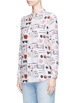 Front View - Click To Enlarge - EQUIPMENT - 'Slim Signature' graphic print silk crepe shirt
