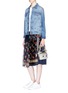 Figure View - Click To Enlarge - ANYA HINDMARCH - 'Eyes' glitter patch satin chain clutch