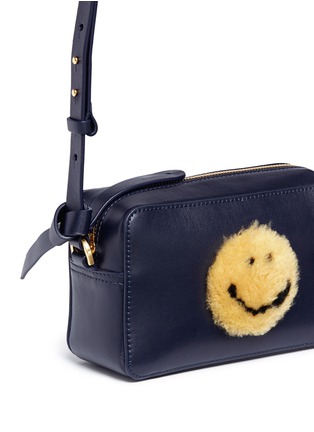  - ANYA HINDMARCH - 'Smiley' shearling patch leather mini crossbody bag