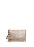 Main View - Click To Enlarge - ANYA HINDMARCH - 'Georgiana' crinkled metallic leather clutch