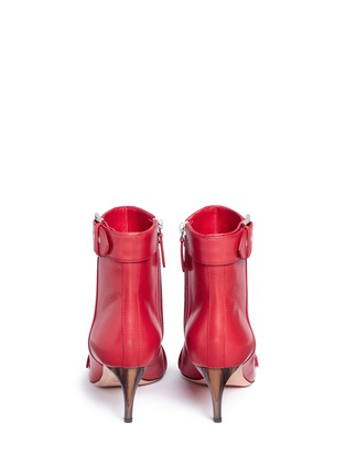 Back View - Click To Enlarge - ALEXANDER MCQUEEN - Horn heel leather ankle boots
