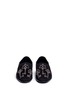 Front View - Click To Enlarge - ALEXANDER MCQUEEN - 'Magic Key' beaded embroidery suede babouche slides
