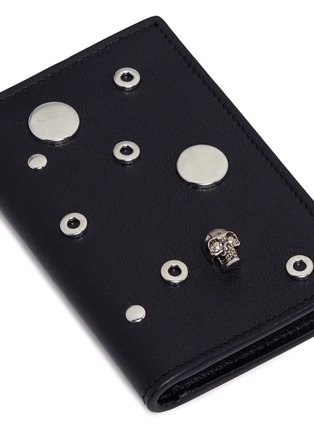 Detail View - Click To Enlarge - ALEXANDER MCQUEEN - Skull eyelet and stud leather pocket organiser